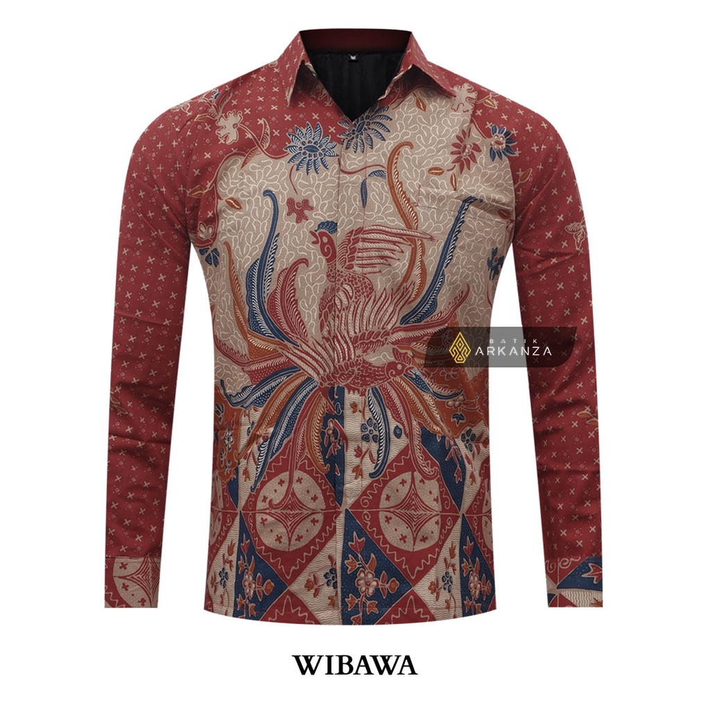 BATIK ARKANZA Motif WIBAWA Kemeja Batik Pria Lengan Panjang Memakai Furing