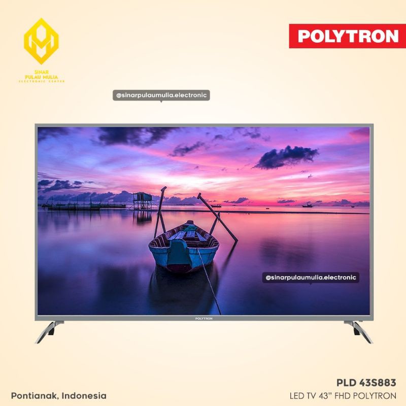 Polytron LED TV 43 Inch Full HD USB Movie - PLD 43S883 / PLD43S883 / PLD 43 S 883