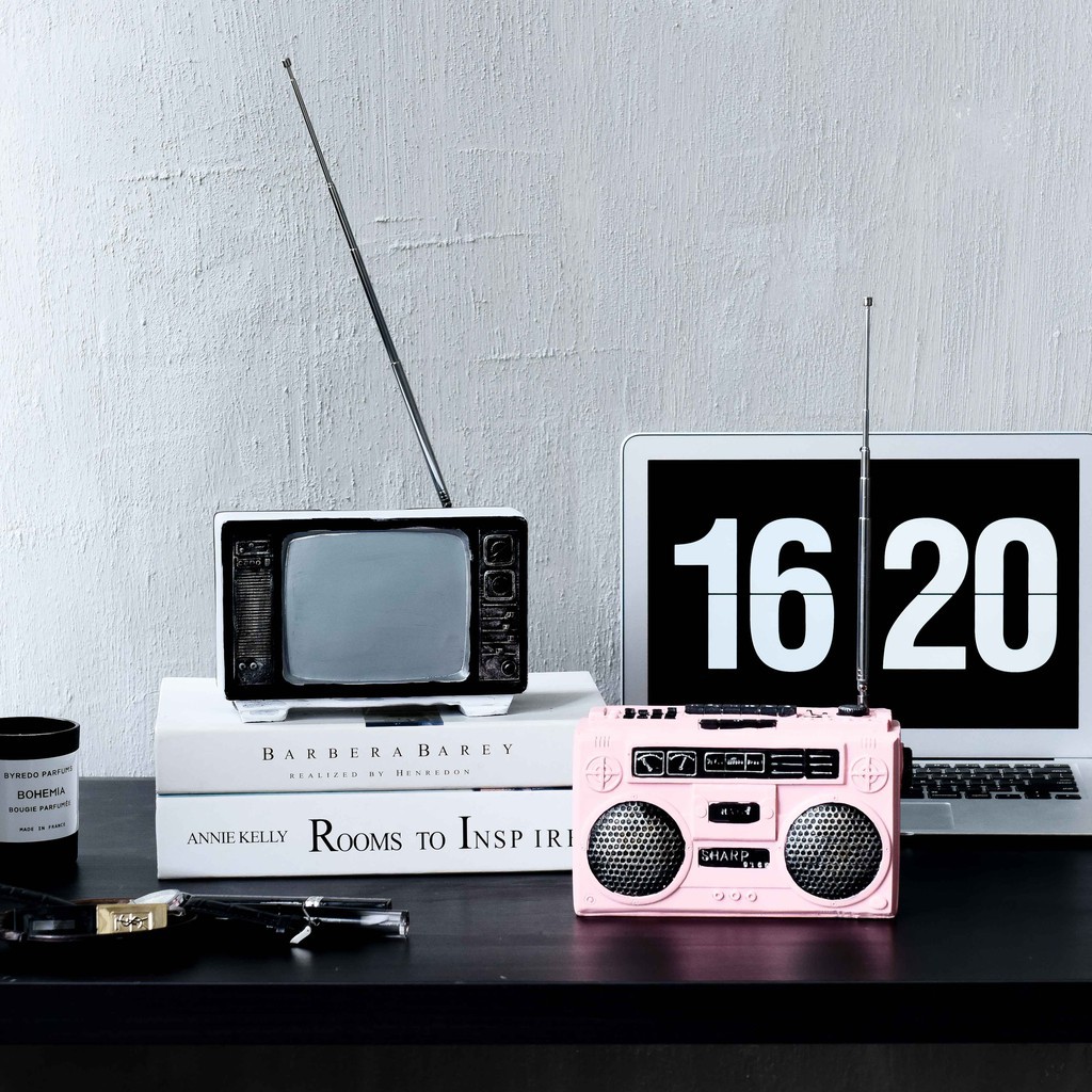 Nordic kreatif retro kuno radio TV set, Jendela ruang tamu,