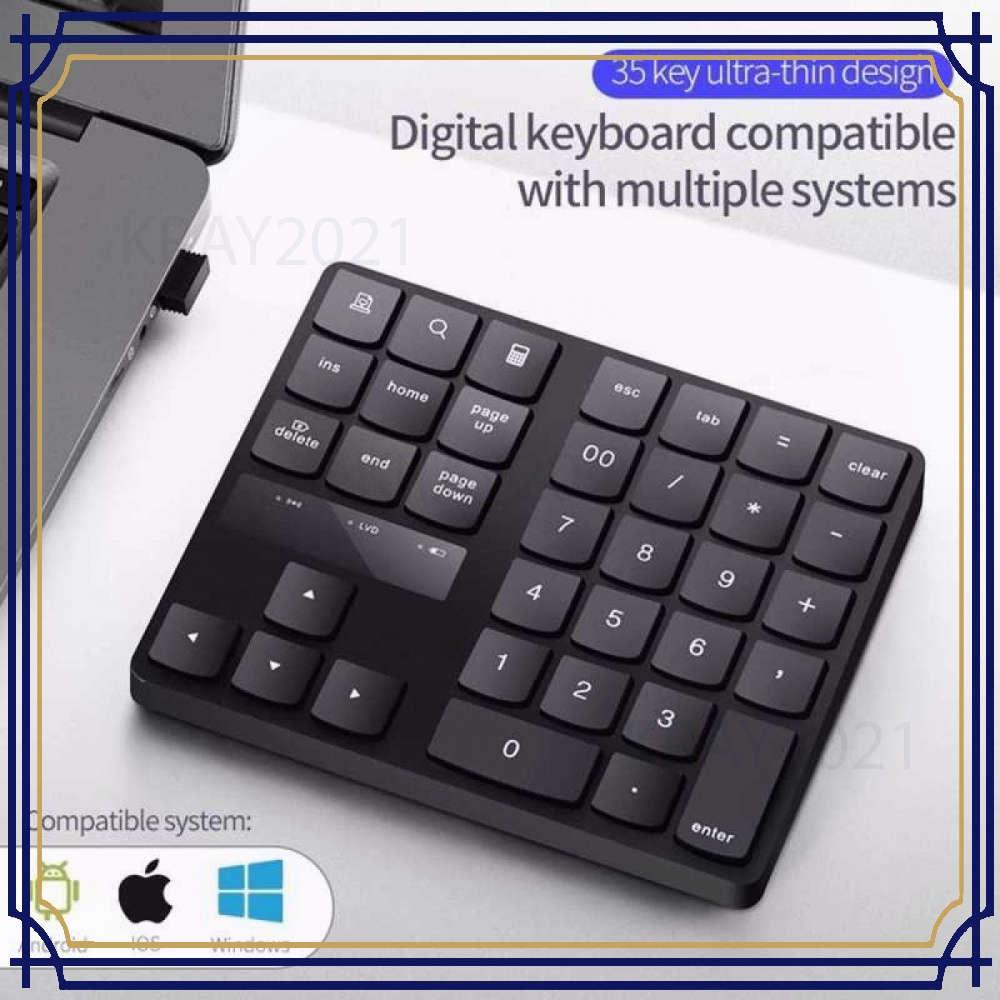 Keypad Numeric Multimedia Wireless 2.4GHz 35 Buttons KB020