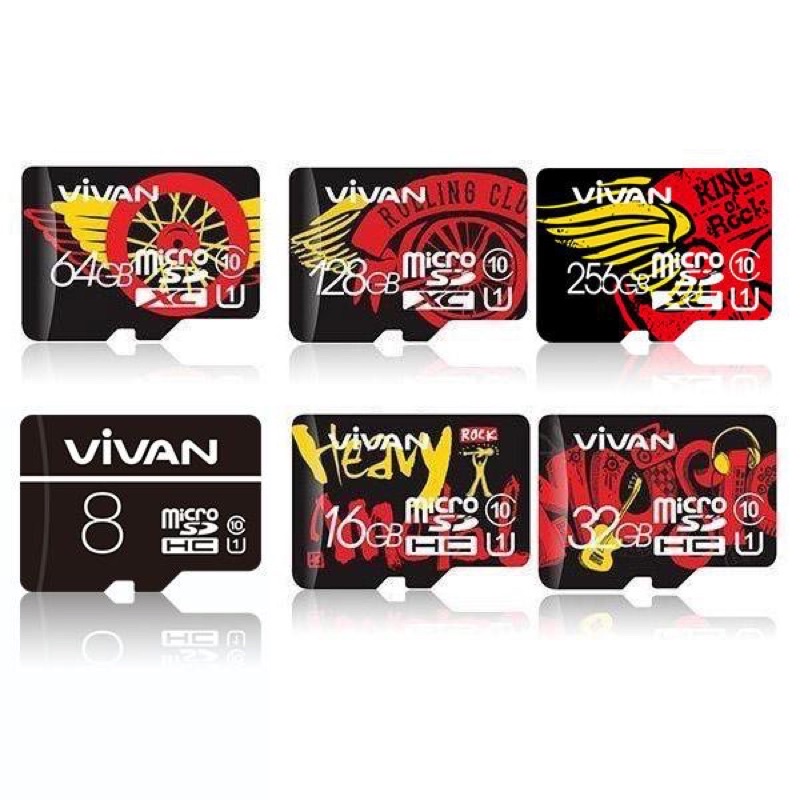 VIVAN Micro SD V256U10/V128U10 256GB/128GB Class 10 TF Card - Black + Red - Garansi Resmi 1 Tahun