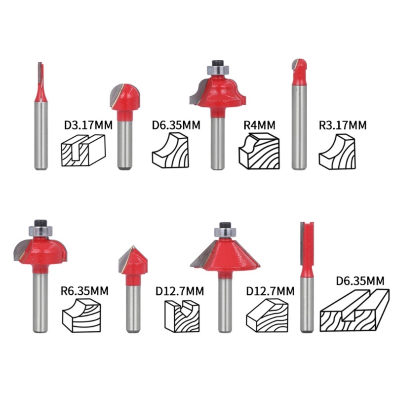 Zzz Set Router Bits Shank 1 / 4 &quot;Bahan Carbide Untuk Alat Pertukangan Bits