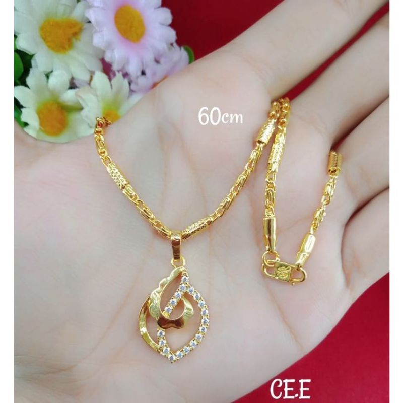 kalung+liontin emas muda aksesoris wanita