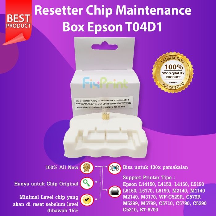 Resetter T04D1 T6714 T6716 Hanya Chip Maintenance Box Original WF-C5790 C5290 M2140 M3170 L14150