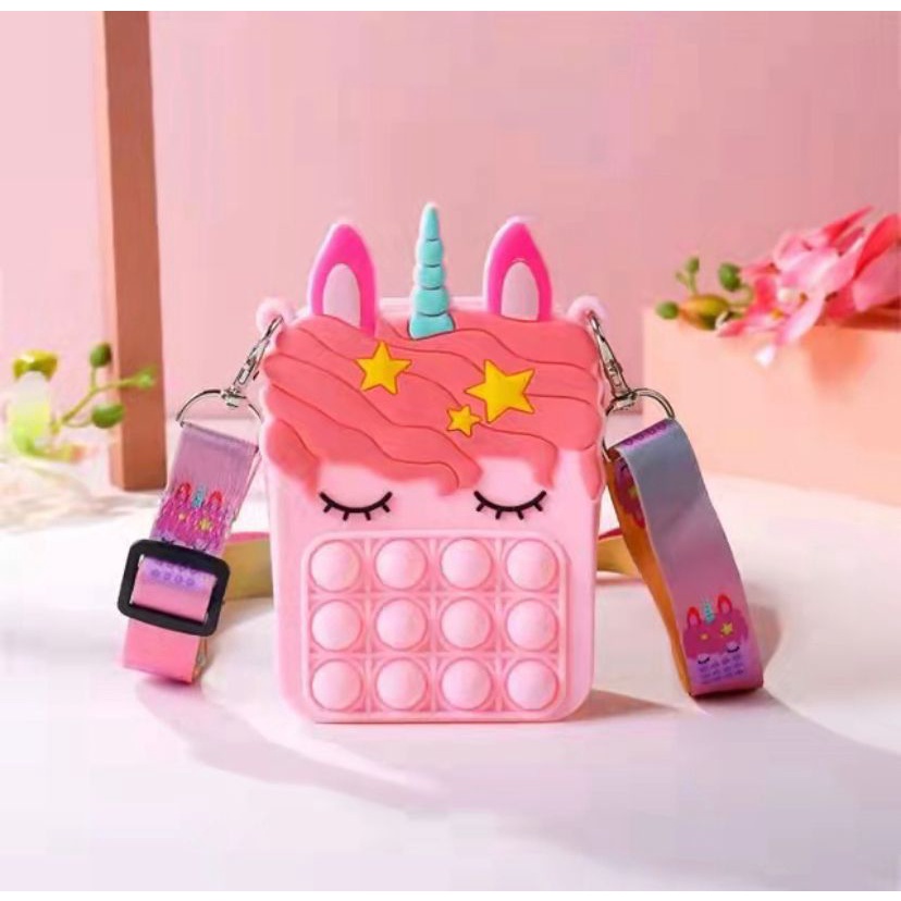 PONY BAG POP IT / TAS POP IT GAME / TAS SELEMPANG ANAK POP IT MAINAN / TAS ANAK VD