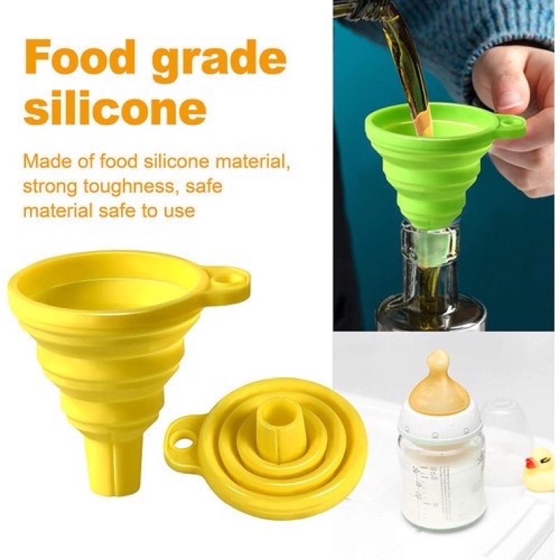 Corong Silikon Lipat Serbaguna Minyak Air Portable Dapur Silicone Mini