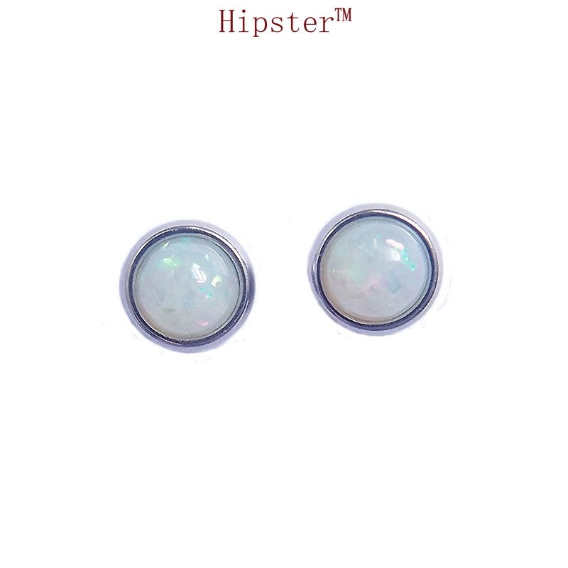 New Color Gemstone Inlaid Diamond Fashion Wild round Studs