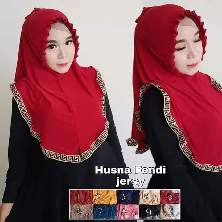 Hijab Instan Gerigi Tali FF/Bergo Tali Pet Gerigi Sporty FF-1