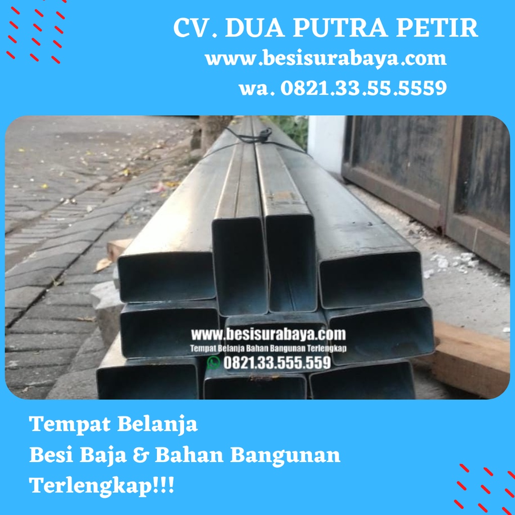 Hollow Galvanis 40 x 80 x 1.2 mm