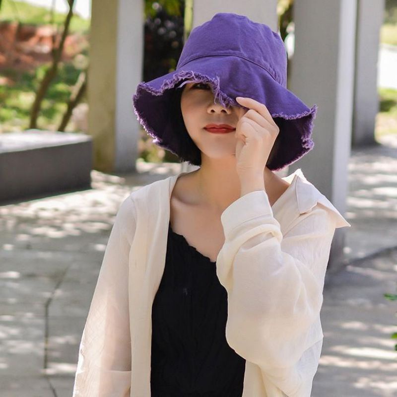 Termurah!! Bucket Hat ripped Import end topi bucket rawis rumbai terbaru pria dan wanita Korea Style