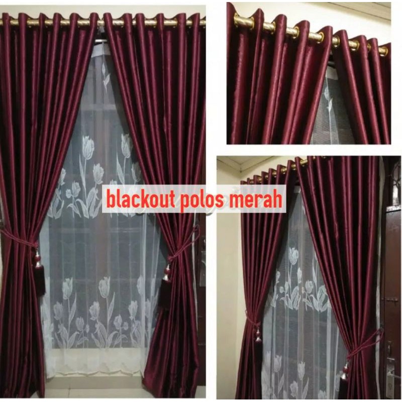 SALE/Gorden polos import merah blackout tebal