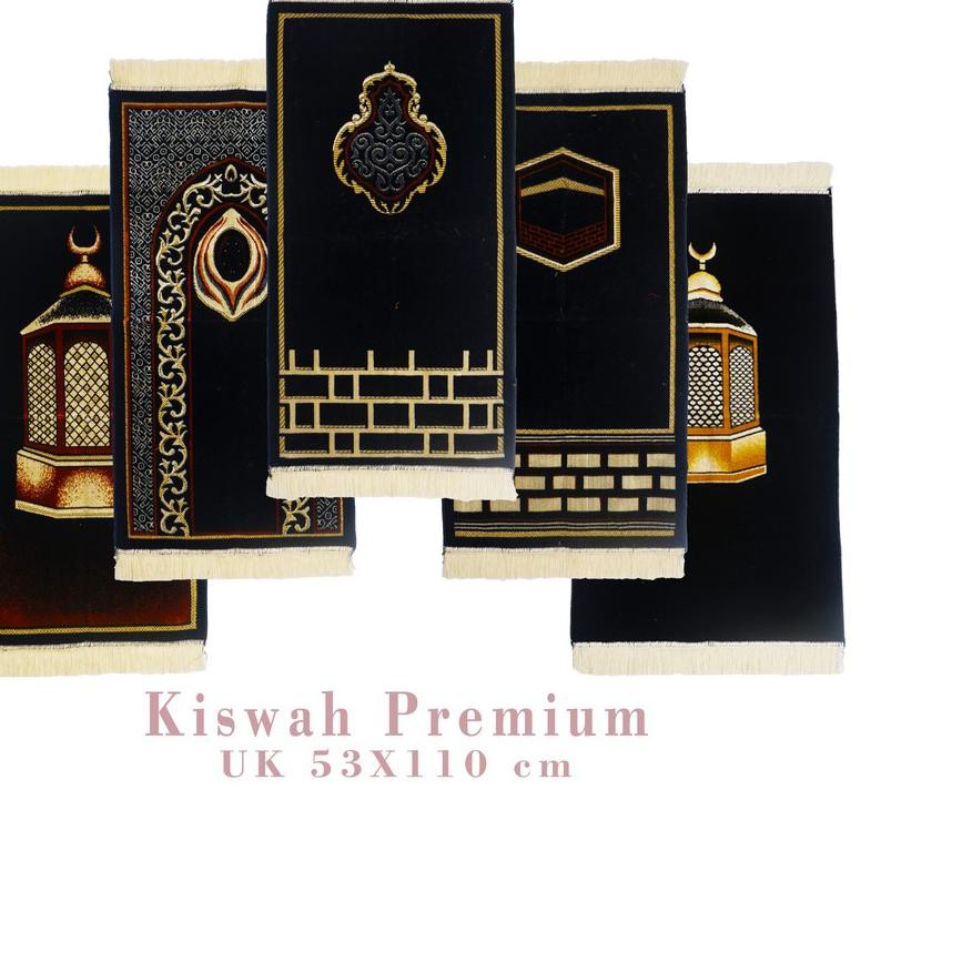 TOP PRODUK SAJADAH TURKI HITAM KISWAH PREMIUM UKURAN SEDANG DE9...