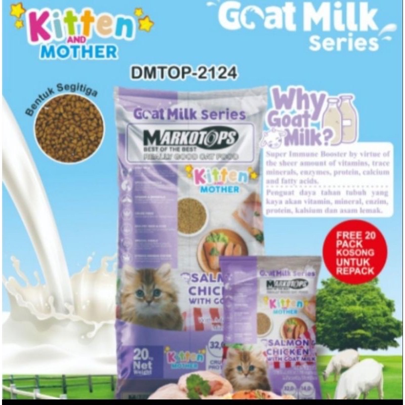 Markotops Kitten &amp; Mother 1kg makanan kering anak dan induk kucing