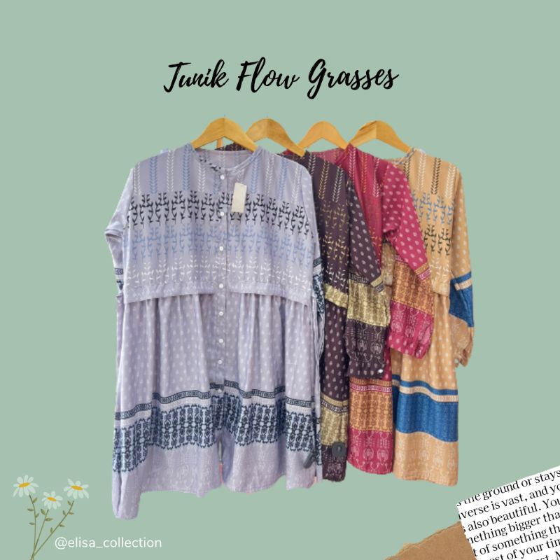 TUNIK MOTIF/ TUNIK FLOW GRASSES/ TUNIK SILK/ TUNIK REAL PICT MAXMARA