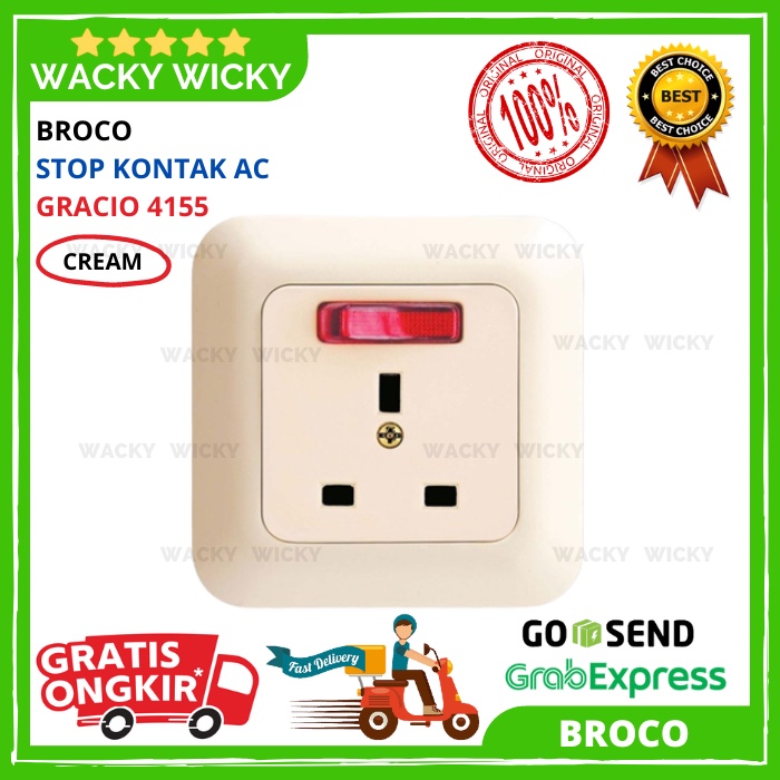 Jual Stop Kontak Ac Broco Tipe Gracio Socket Pin With Saklar