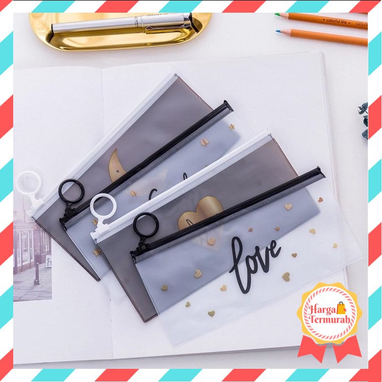 

Harga Termurah - S652 Tempat Pensil Zip Tansparan / Organizer Bag / Tempat Alat Tulis / Stationary