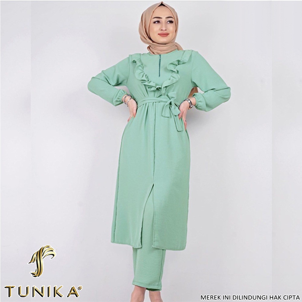 Baju Setelan Wanita Kekinian - One set Wanita - Setelan Tunik - Set Rinosa dan Set Rinsa - Lexoir-Set Rinosa Olive