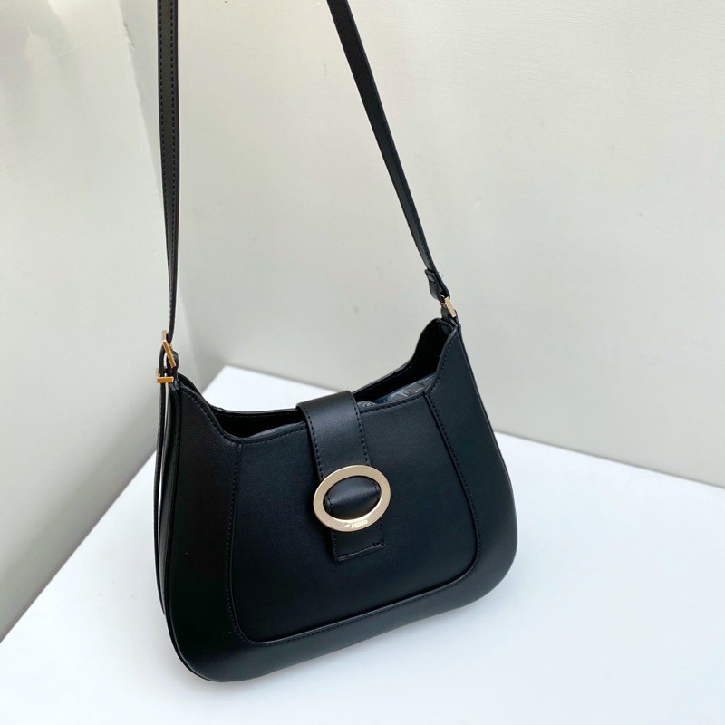 Top Handle Bag with Oval Buckle