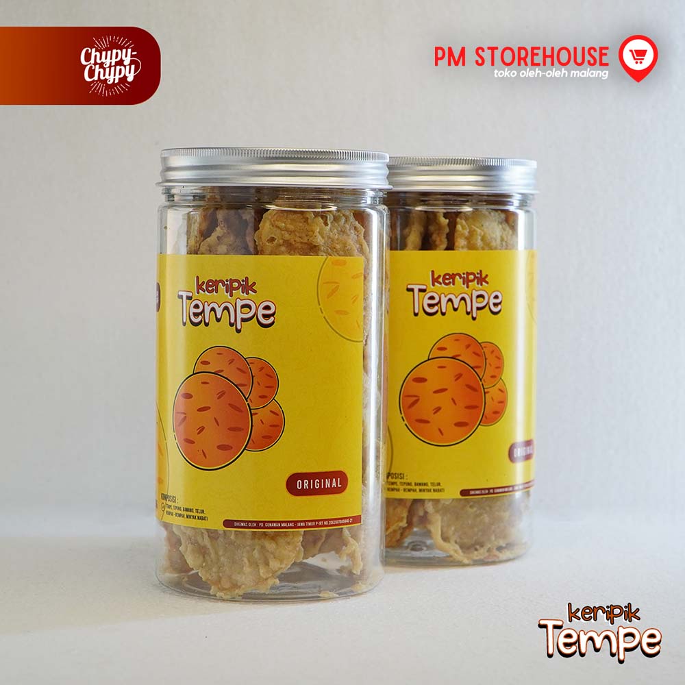 Keripik Tempe Original Super Renyah Chypy Asli Malang - Kemasan Toples