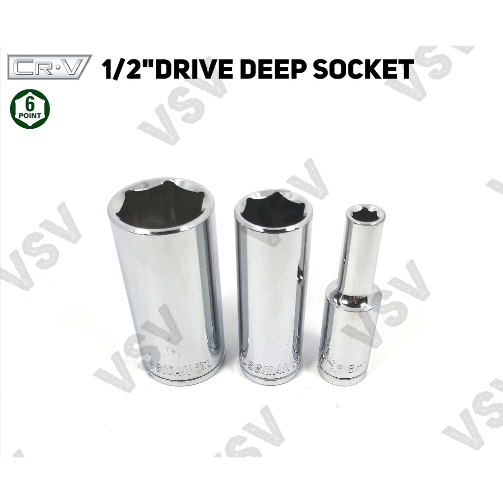 Gestar Deep Socket 1/2&quot; 6PT 32mm Kunci deep Shock Long Sock