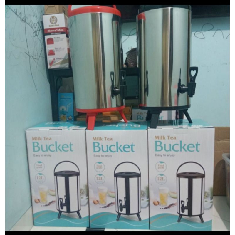 milk tea bucket stainless 12Liter - water jug bucket 12 Liter