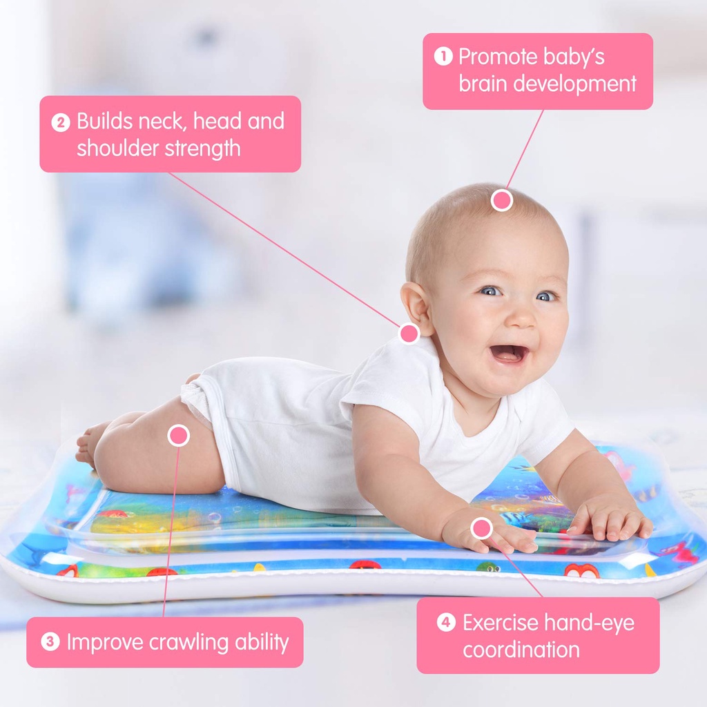 Baby Kids Water Play Mat Inflatable Infants Tummy Time Playmat Toy