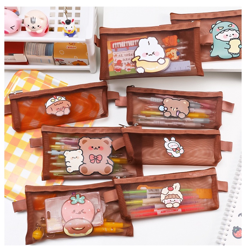 

[DZ] ST455 - Kotak Pensil Jala / Mesh Pencil Case Stationery / Tempat Pulpen