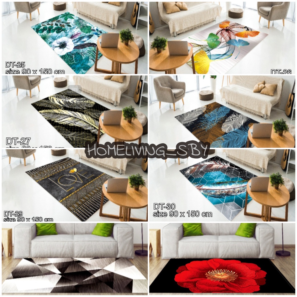 Karpet Bulu Permadani Ruang Tamu Murah Anti slip ukuran 90 cm x150 cm HOMELIVING