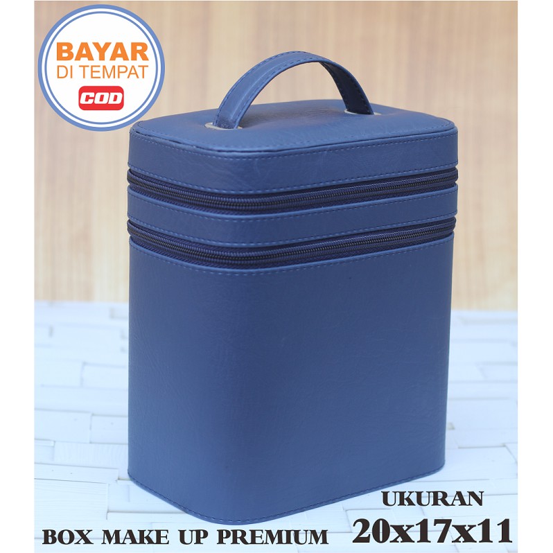 Box Make Up / Kotak Make Up Beauty Case / Tempat Make Up Premium - Biru