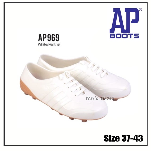AP 969 Putih Pentil 37-43 / Sepatu Pool Bola Tani Kebun Outdoor / Sepatu Karet / Sepatu Tahan Air