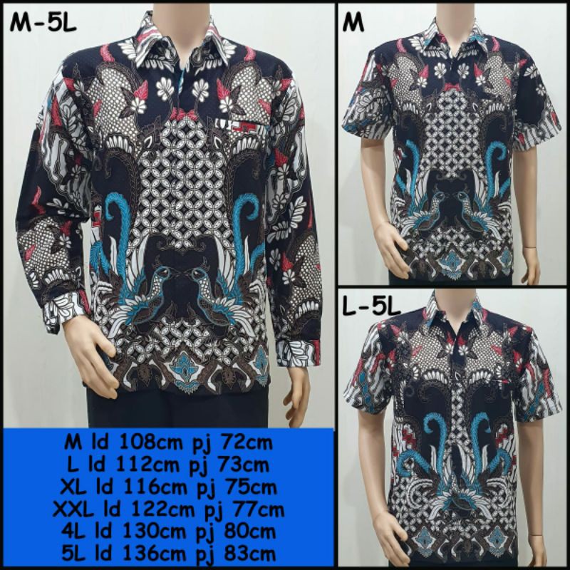 Kemeja Pria Batik Jumbo 4L-5L Lengan Pendek Atasan Baju Hem Pria Big Size Ukuran Besar PRG-Tsc