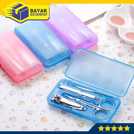 Manicure Pedicure Set Gunting Kuku Korek Telinga Jepit (BOX PLASTIK)