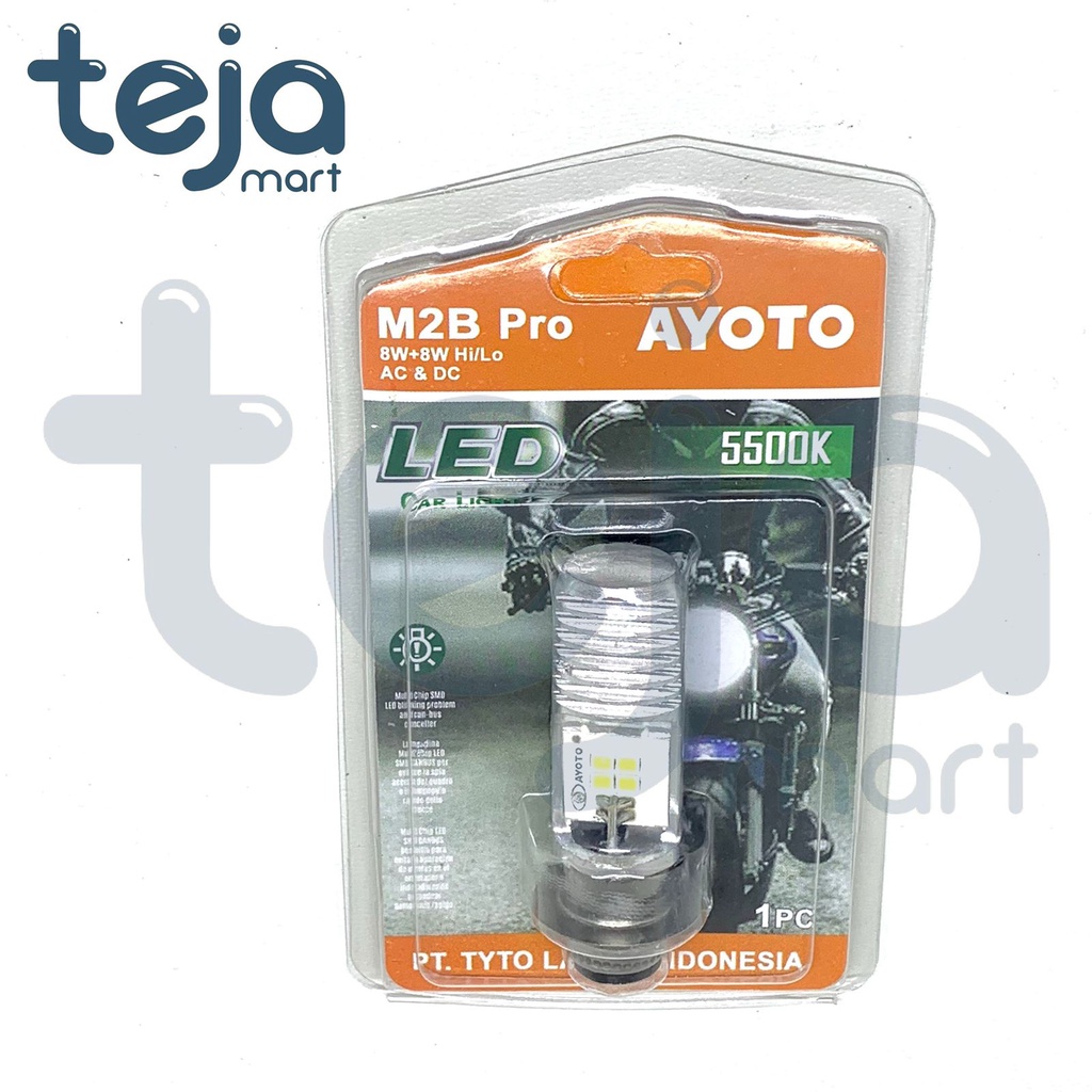 Lampu Depan Led AYOTO Utama M2B Pro AC DC Putih 8/8 watt H6 Bebek Matic