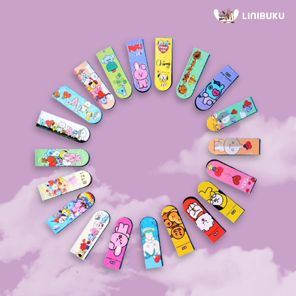 

PEMBATAS BUKU (BOOKMARK) MAGNET BTS BT21 KPOP - HARGA PER SATUAN