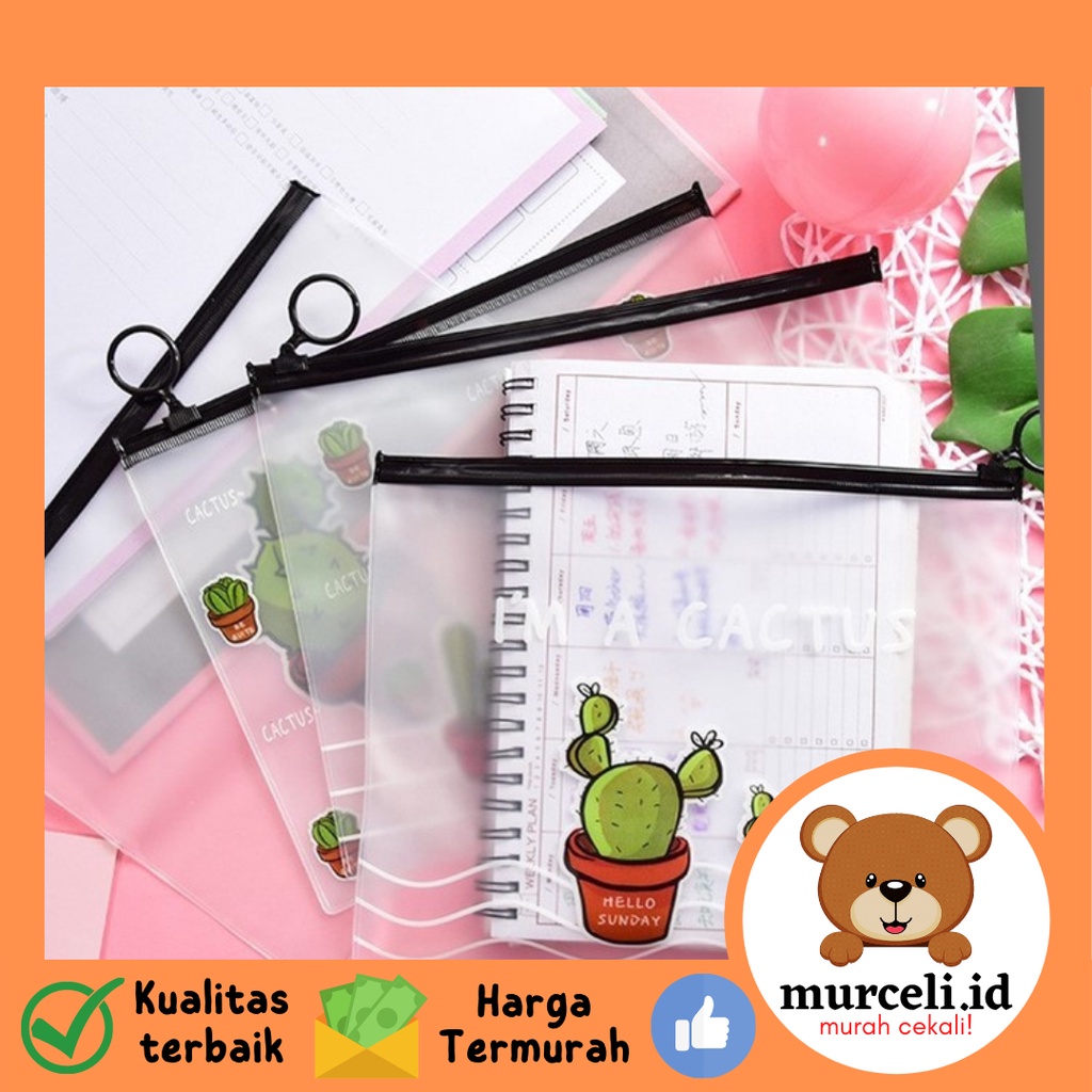 

Tempat Pensil Transparan Motif Kaktus / Pouch Penyimpanan Alat Tulis Import