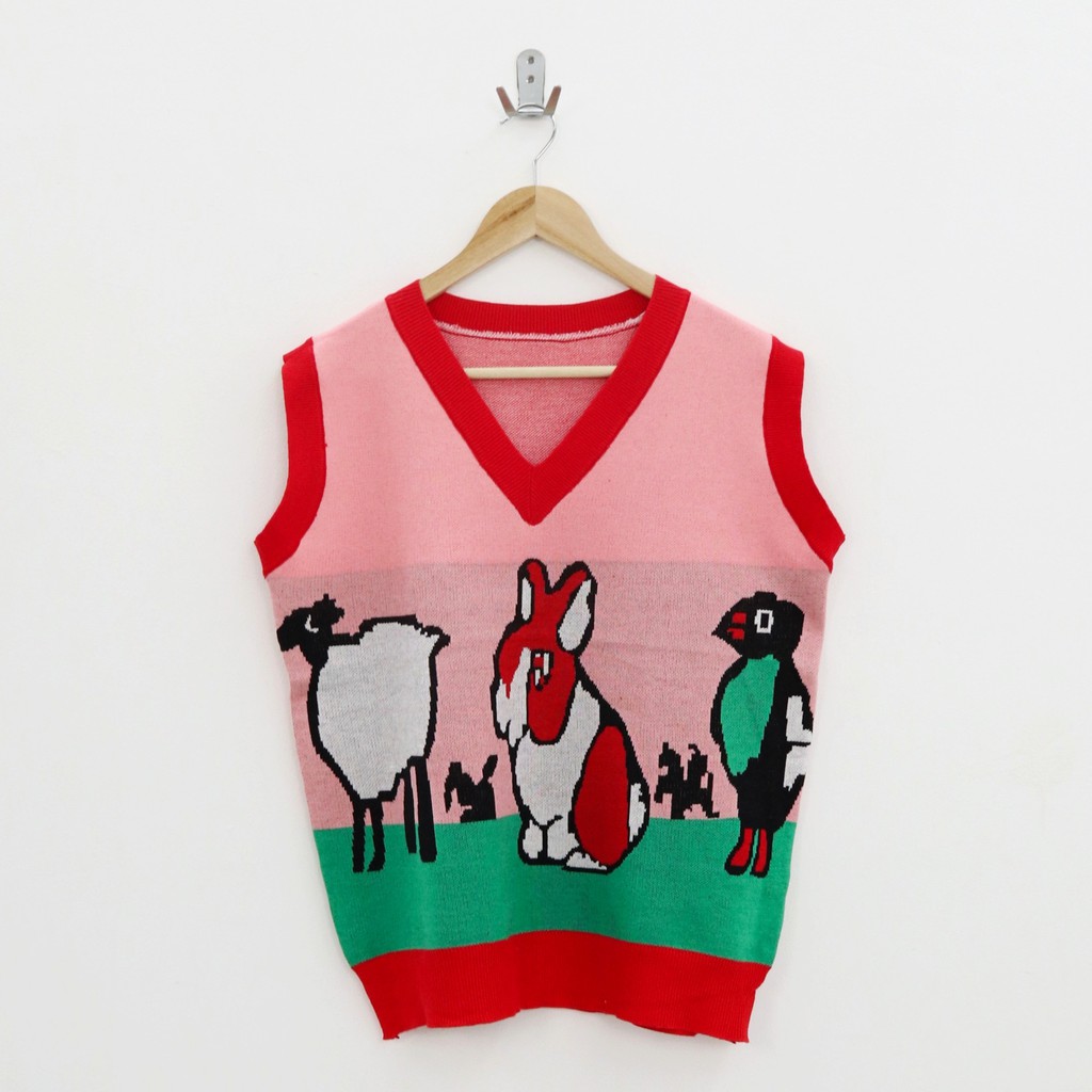 Rabbit knit vest -Thejanclothes