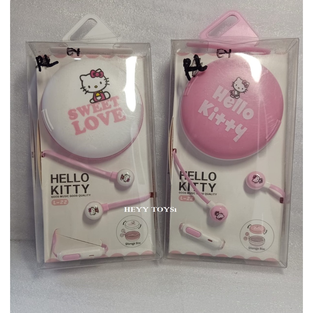 HEADSHET EARPHONE POCKET HEADSHET HANDPHONE HEADSHET MUSIK HEADSHET KARAKTER HELLO KITTY