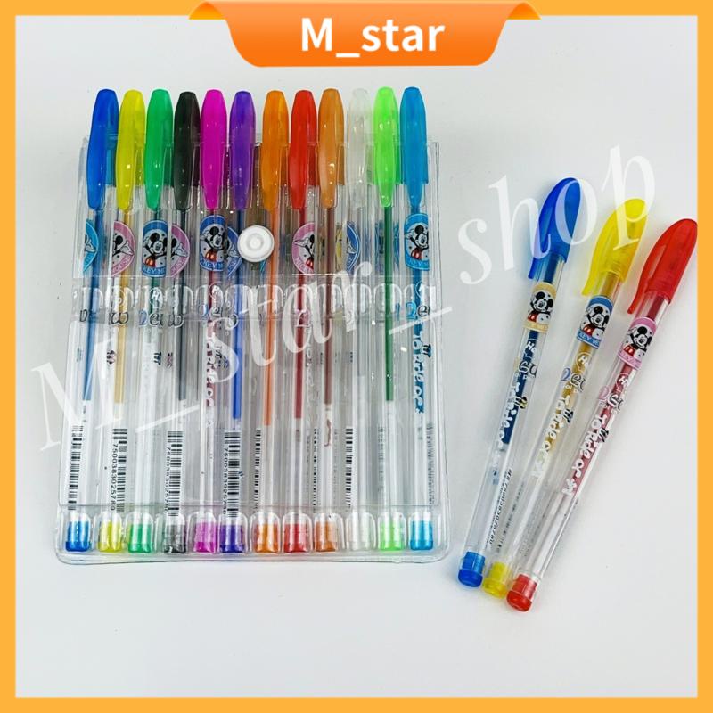 Pulpen Pelangi / pena Gliter Blink2/Color Pen Warna Warni Unik Lucu Fancy 12 Warna-Miky