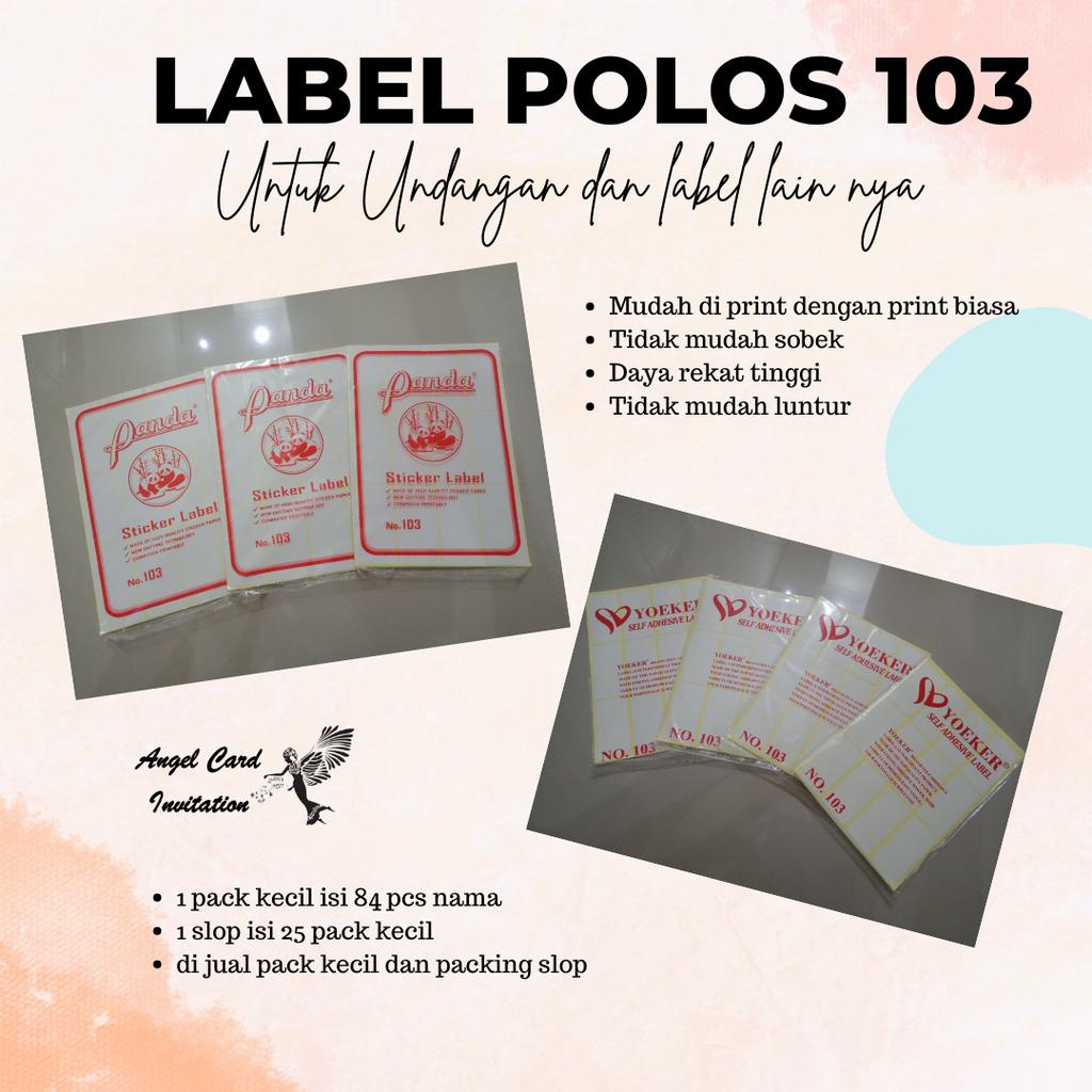 

Label Polos 103/Stiker Label Nama 103 (ecer per pack isi 84 pcs nama)