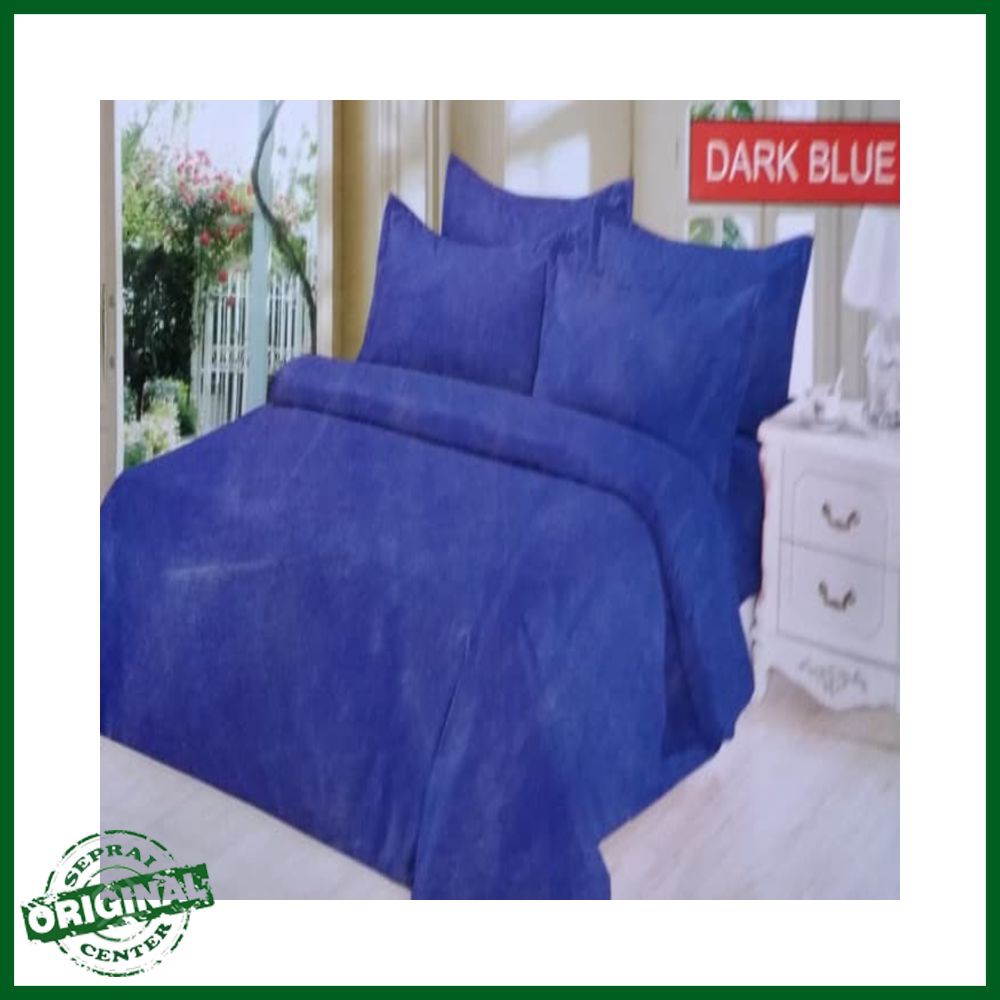 SEPRAI / SPREI BONITA DARK BLUE SINGLE 120 No.3 SEPRAI POLOS ELEGANT BIRU LAUT
