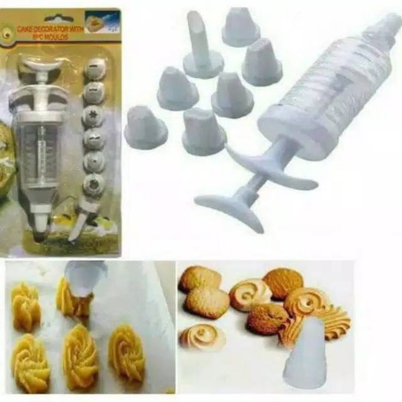 Alat Penghias Kue 8 Motif / Cake Pen Cake Decoration / Semprotan Cream / Spuit Kue Kering