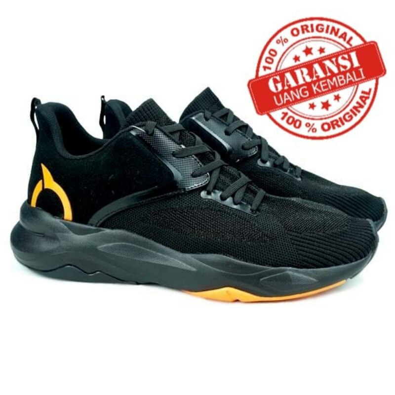 SEPATU RUNNING ORTUSEIGHT GENZO BLACK/ORTRANGE