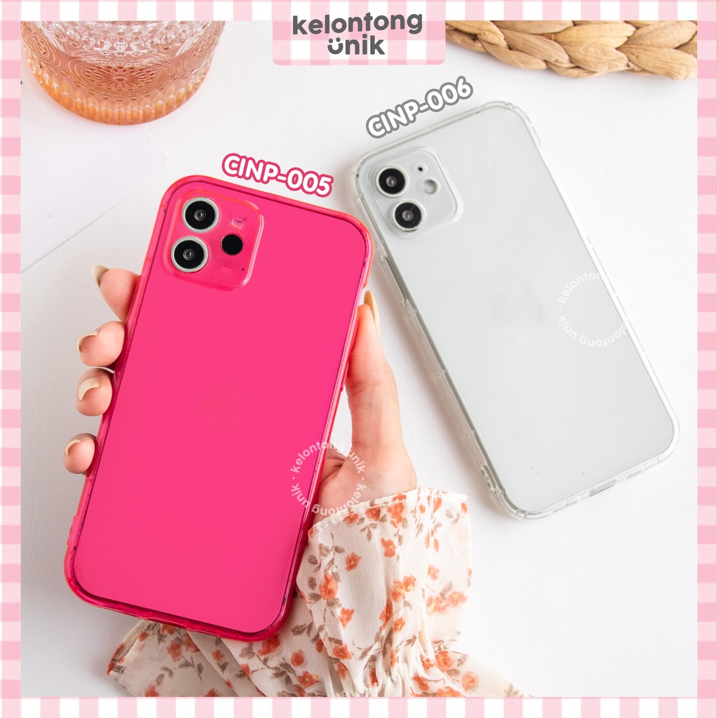 (Seri 3) For iPhone - Neon Shock Proof Case - Full Cover Soft Case + Camera Protection Lens Cover