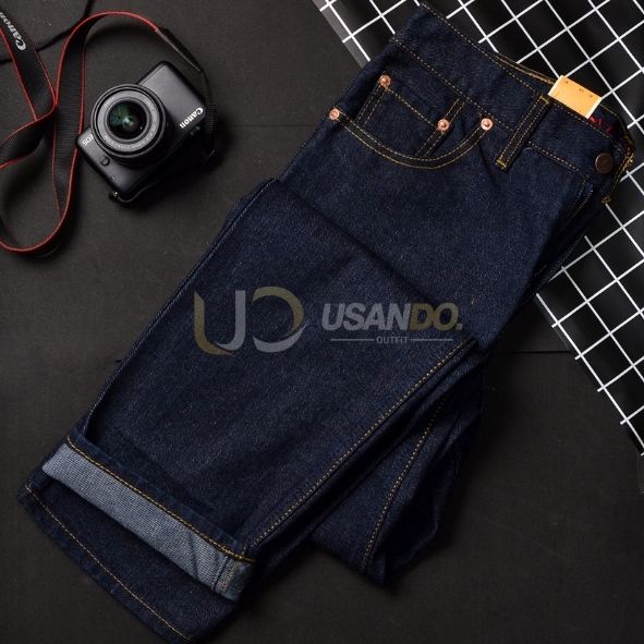 CELANA JEANS PRIA PANJANG STANDARD REGULER BLUE (GARMENT) 28 - 44 505 GRADE ORI BEST SELLER  + BOX