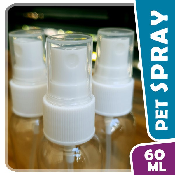 BOTOL SPRAY 60ml / Spray Bening - Botol Pet Memanjang / Tinggi