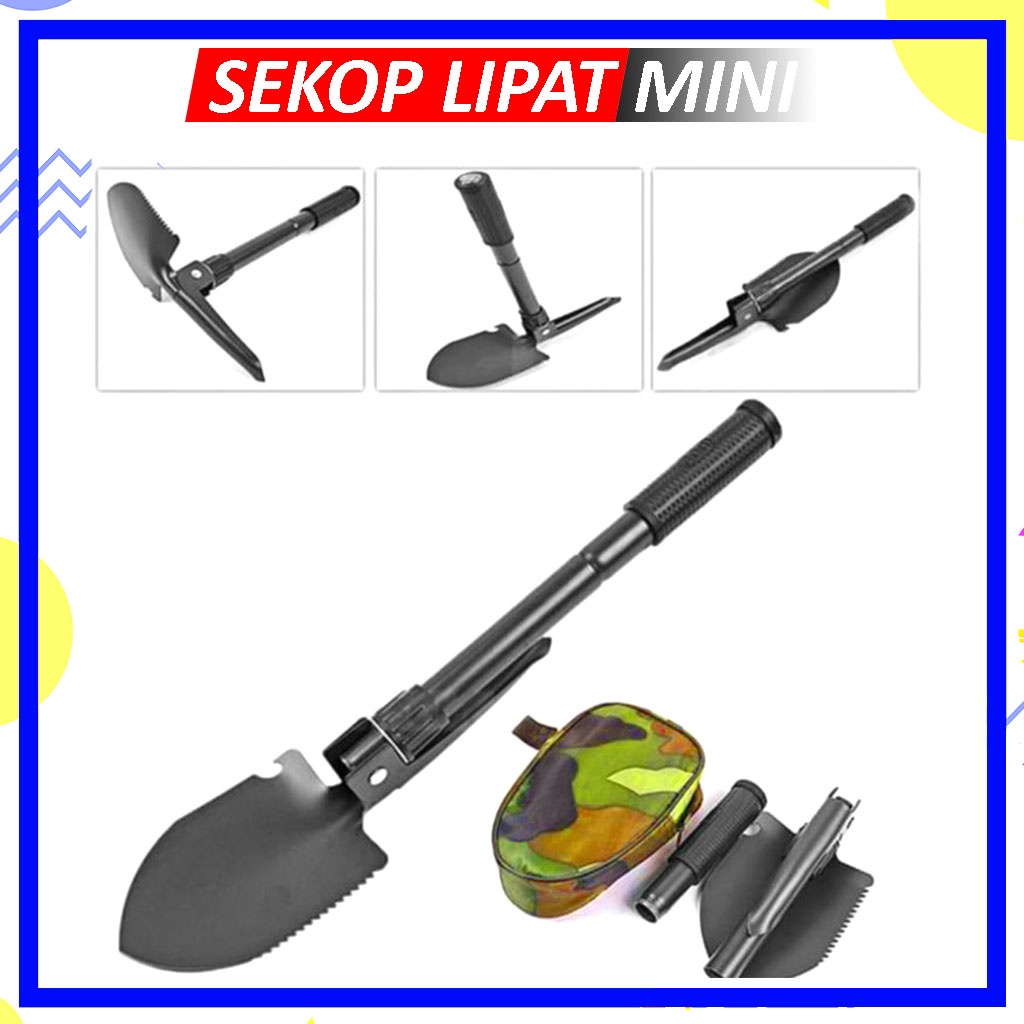 Cangkul Pacul Sekop Gerigi Mini Lipat Skop Tanah Taman Tanaman Premium / Pacul Sekop Lipat Militer Portable Survival Tools