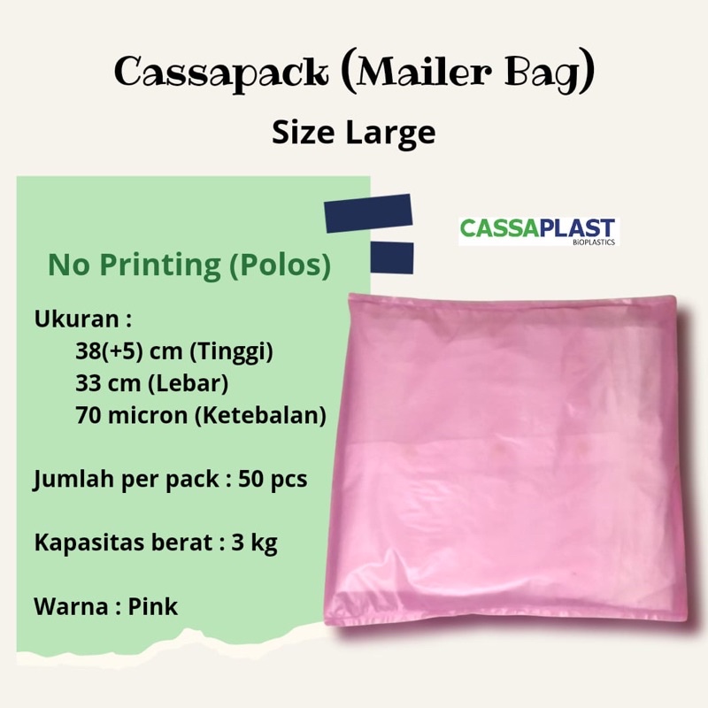 Mailer Bag Large Plastik Packing Polymailer Eco Friendly Kantong Singkong Cassaplast Cassava Bag