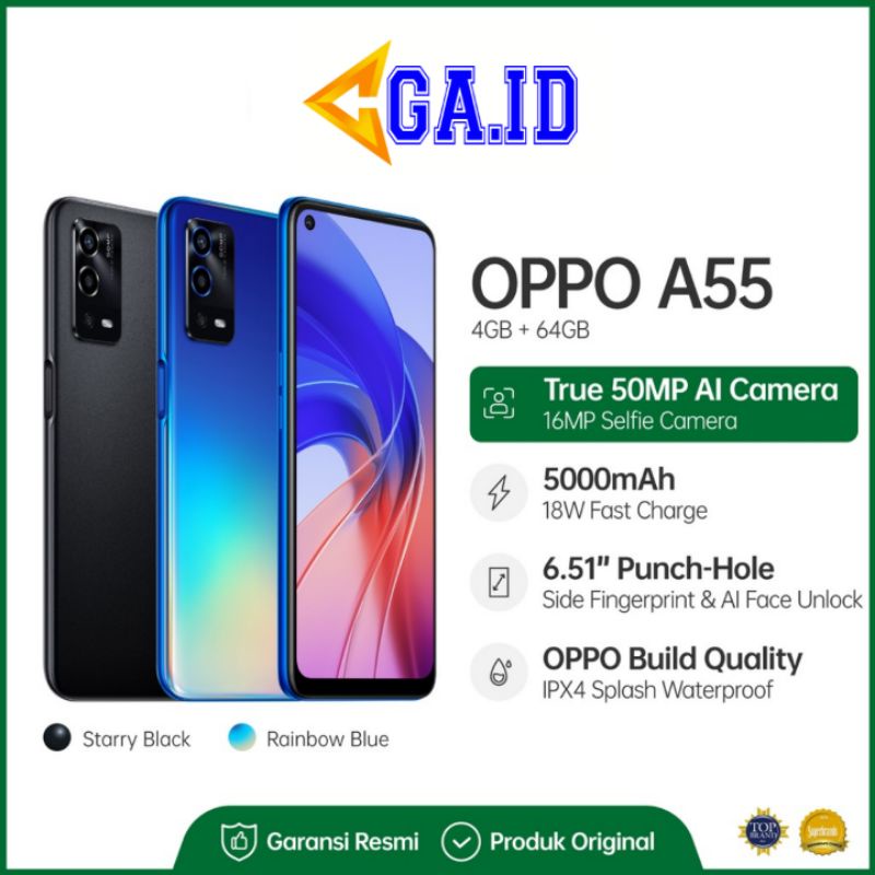 Oppo A55 Ram 4/64GB Garansi Resmi Oppo Indonesia