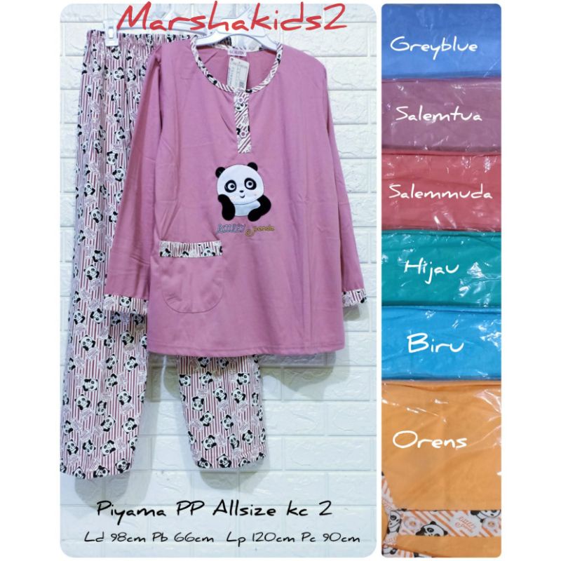 Piyama pp Allsize Lorita by sofie babydoll baju tidur standard lengan panjang kancing  ld 100cm