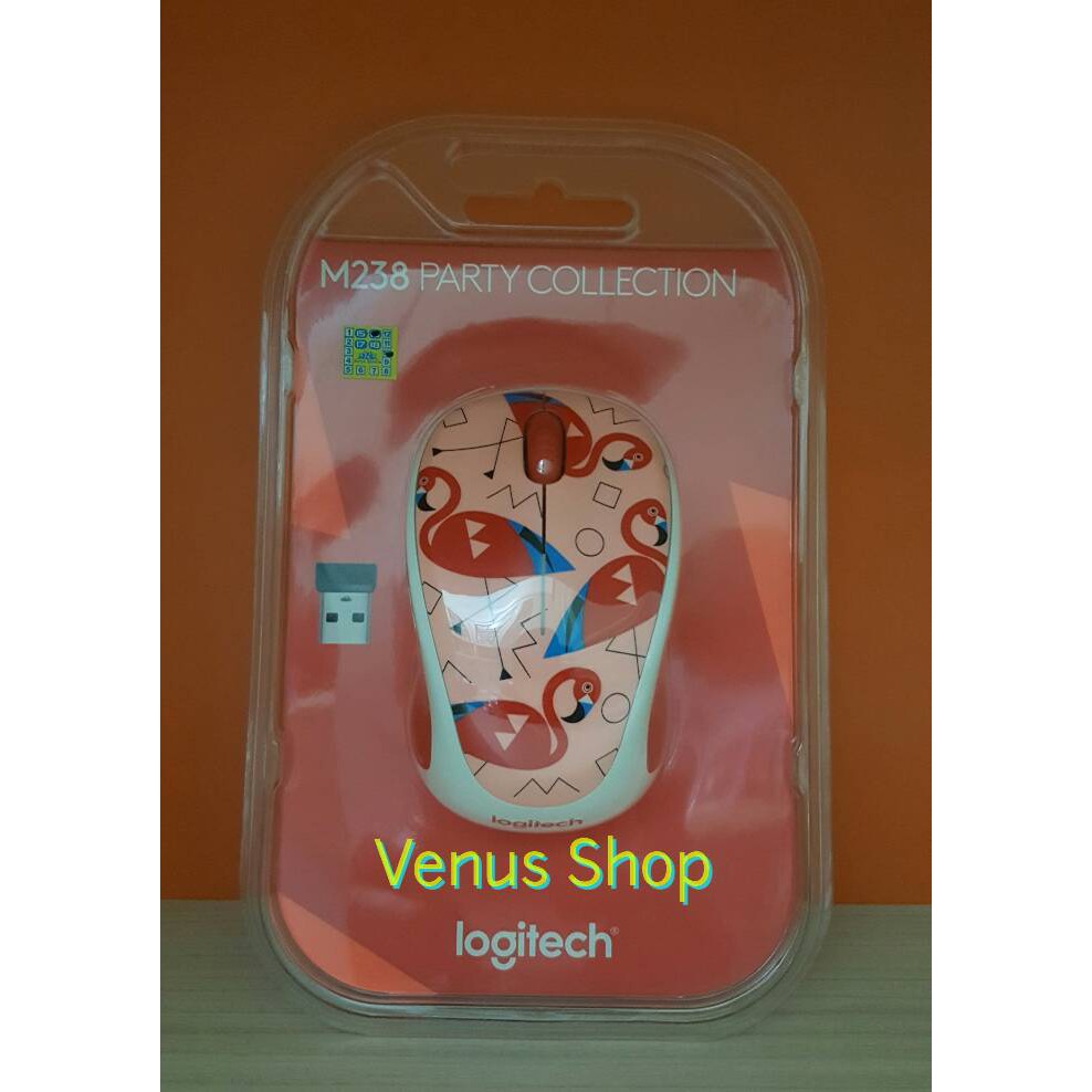 Best Seller LOGITECH WIRELESS MOUSE M238 / M 238 PARTY COLLECTION FLAMINGO Murah